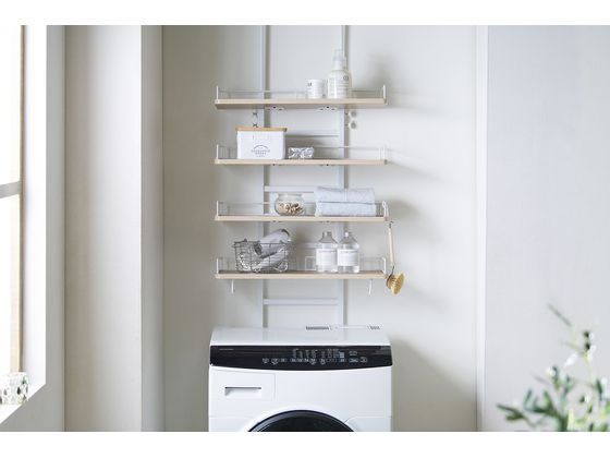 アイリスオーヤマ つっぱりランドリーラック ホワイト ライト