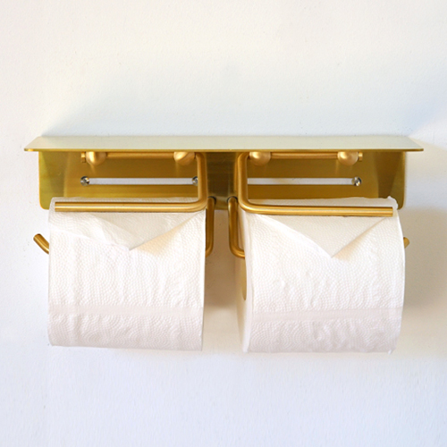 put ペーパーホルダー ダブル ブラス トイレットペーパーホルダー 2連