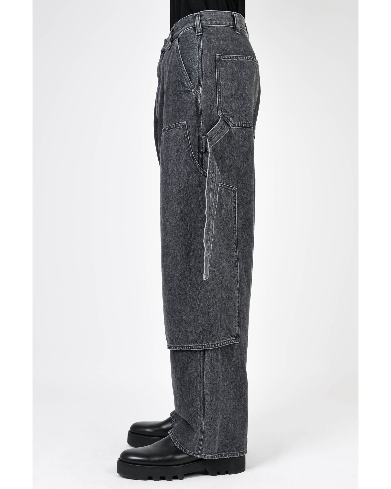 LAD MUSICIAN - 12oz Denim Double Knee Painter Pants | fakejam
