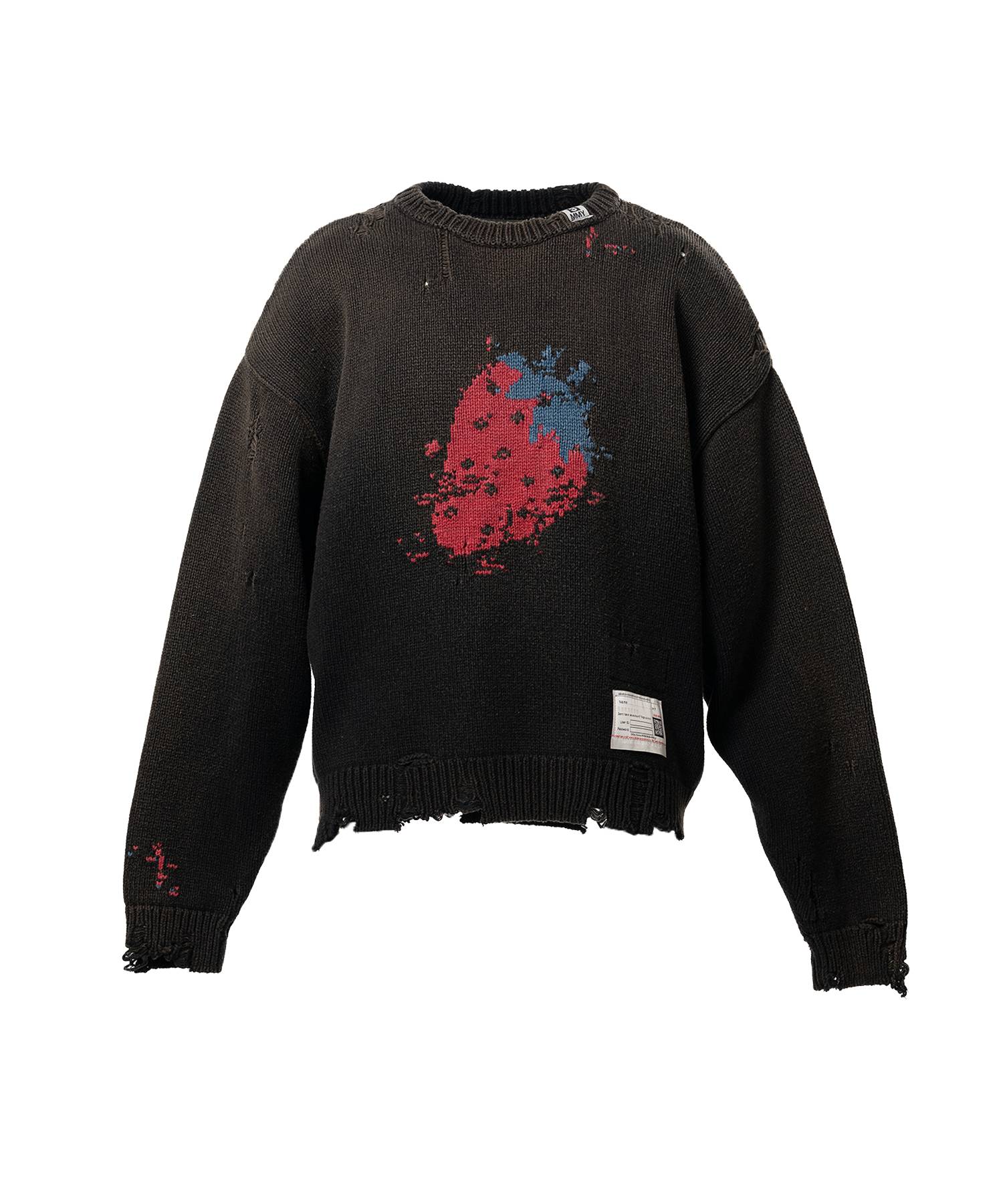 Maison MIHARA YASUHIRO (Strawberry Jacquard Knit Sweater) BLACK