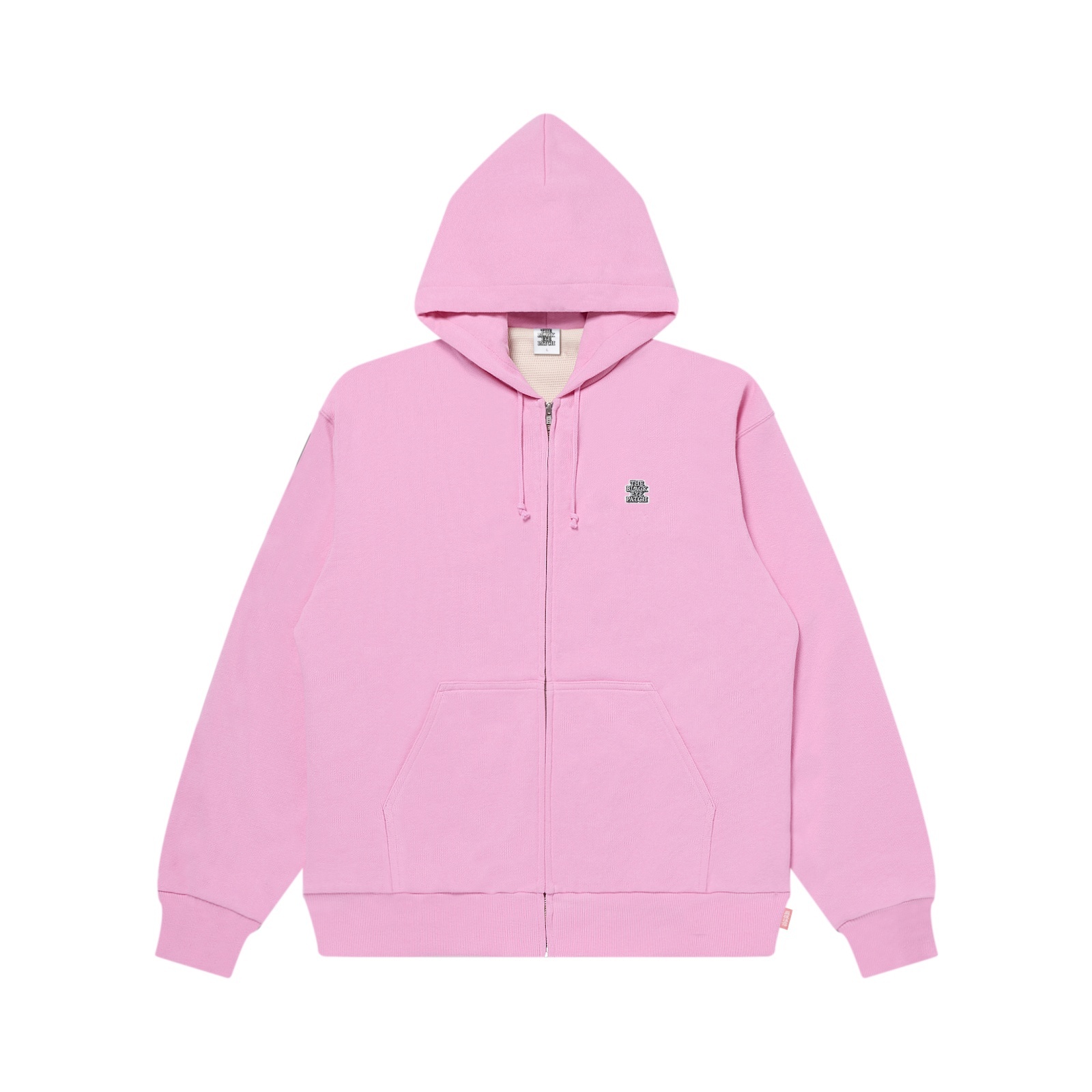 BLACK EYE PATCH (SMALL OG THERMAL ZIP HOODIE) PINK - FAMLEST