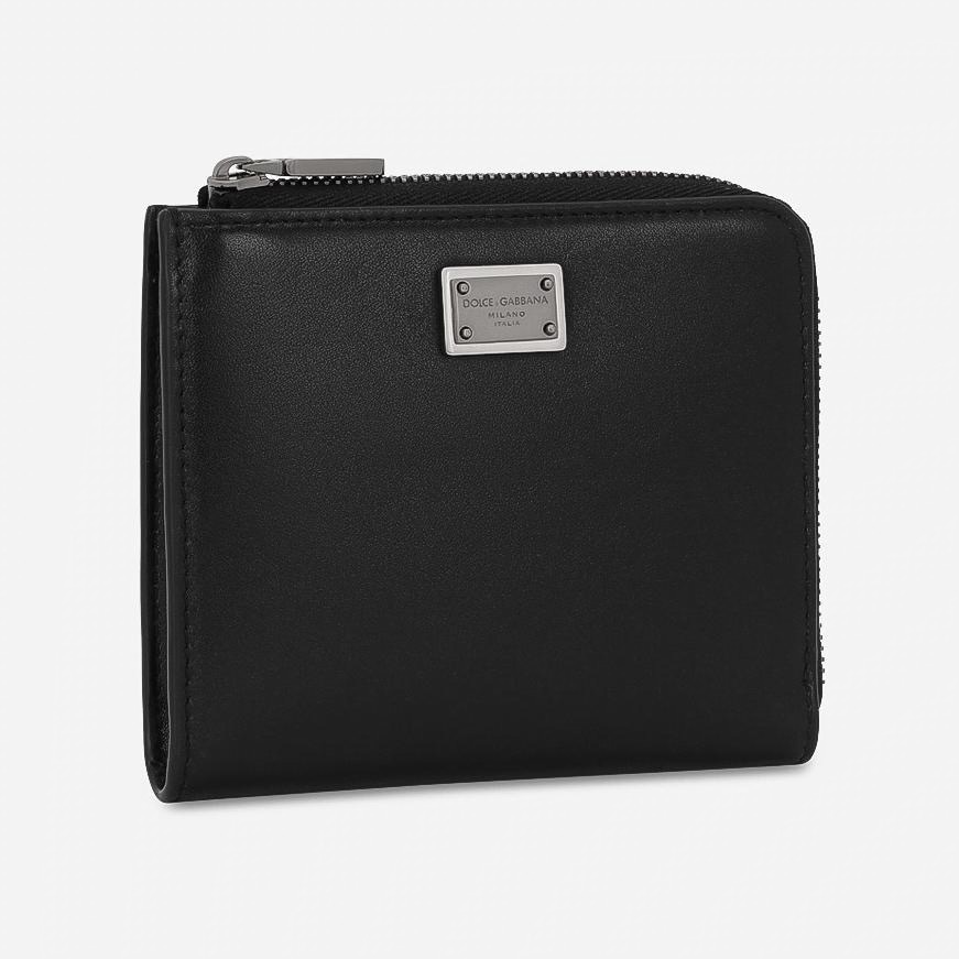 ドルチェ＆ガッバーナ“メタリックプレートきらめく”レザー財布＆カード