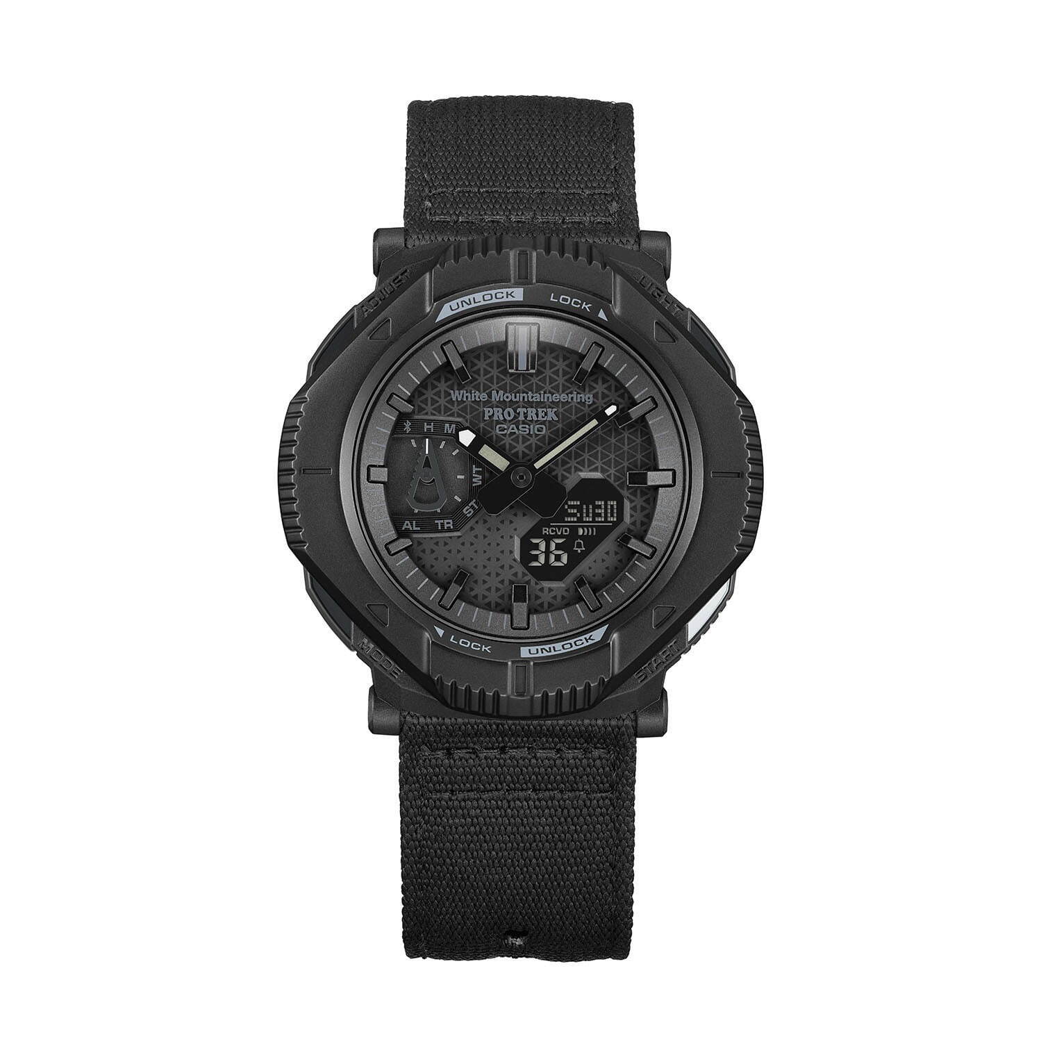 カシオ「プロ トレック」×ホワイトマウンテニアリング“ブラック”腕時計