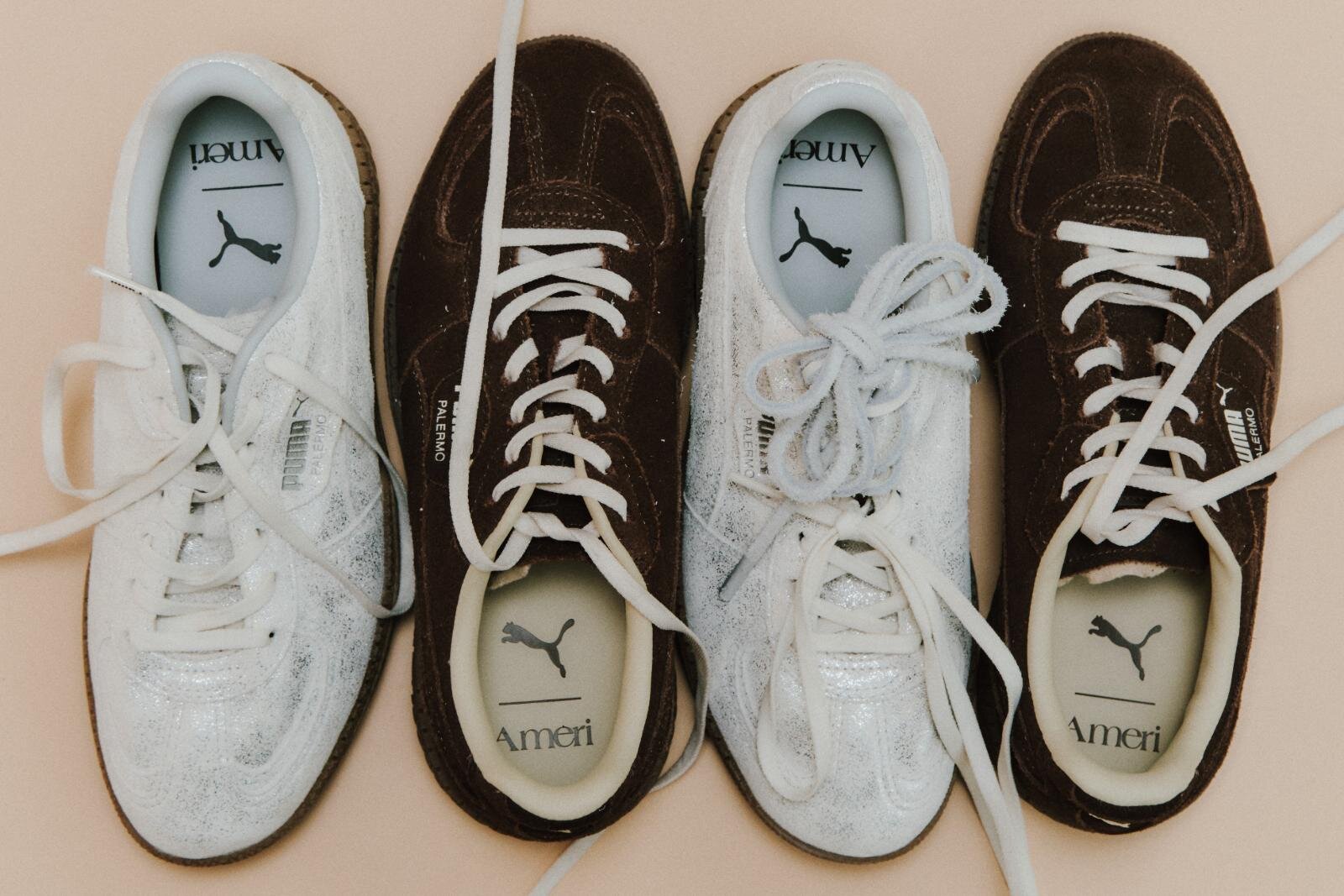 プーマ×アメリのコラボスニーカー「パレルモ モーダ」シルバー箔