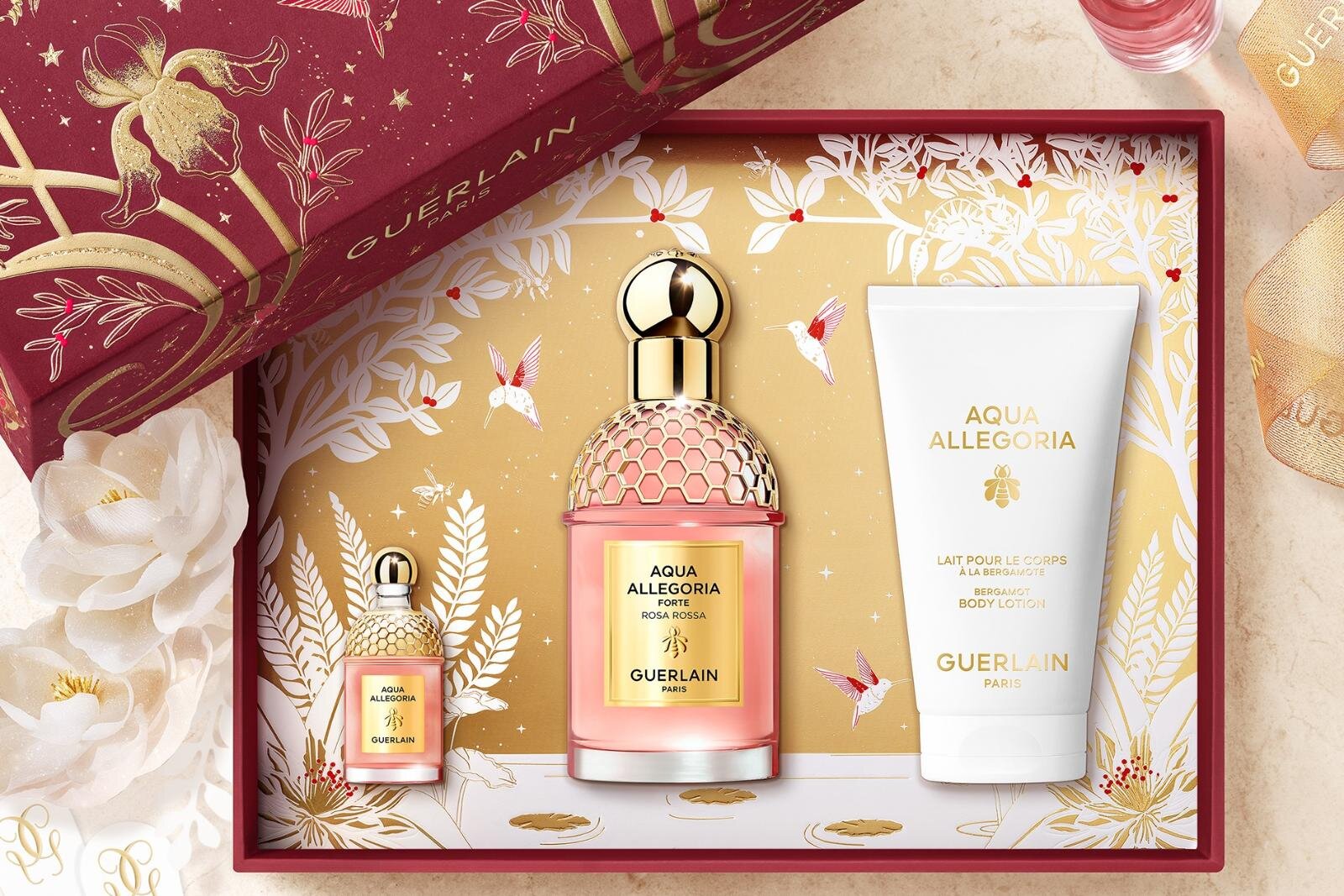 ゲラン“魔法に満ちたおとぎ話”着想25年クリスマスコフレ、甘いローズの