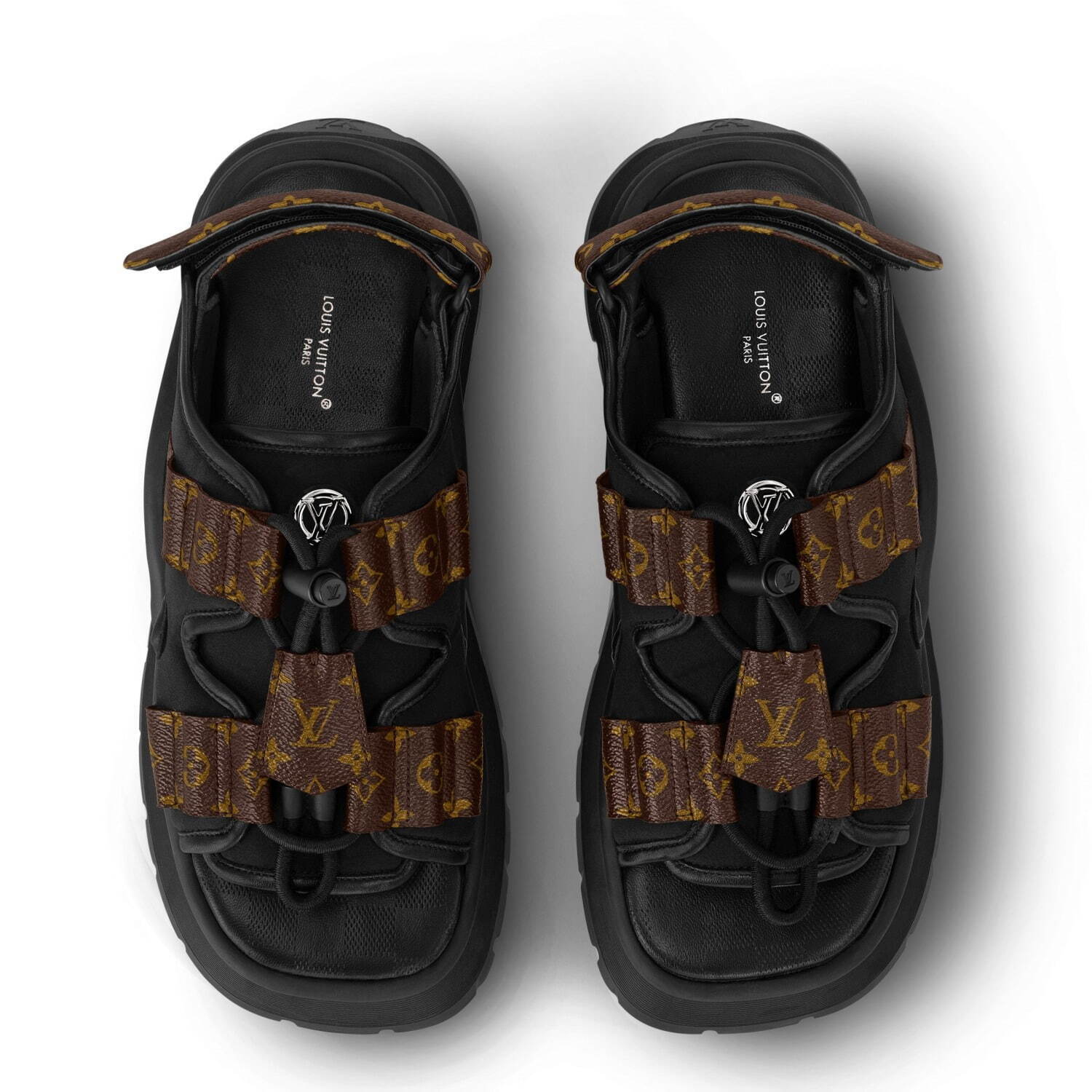 ルイ・ヴィトンの厚底ウィメンズサンダル、モノグラム・キャンバスの