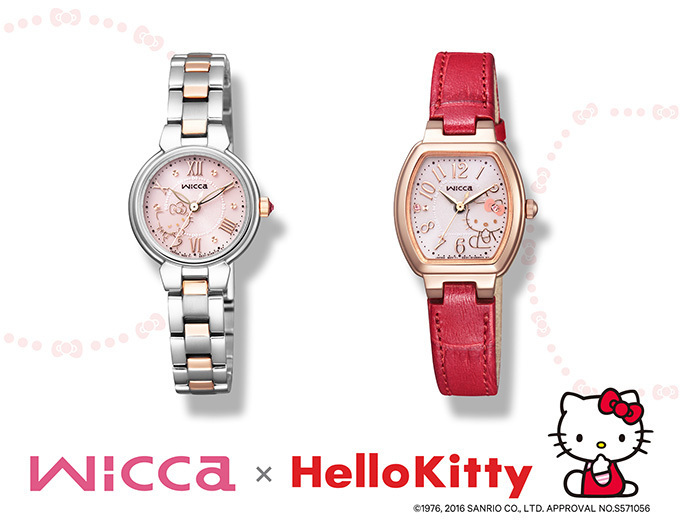 ハローキティ×シチズン「ウィッカ」コラボウォッチ - 文字板や裏ぶたに