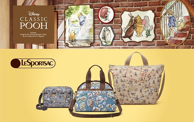 ディズニー クラシック・プー」バッグ＆ポーチがレスポートサックから
