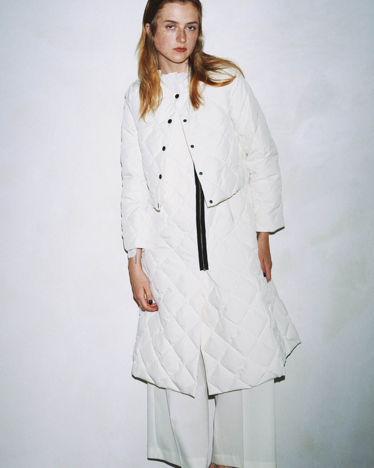 ランバン×TAION×LIMONTA】白ダウンワンピースUSEDロングジレ ランバン