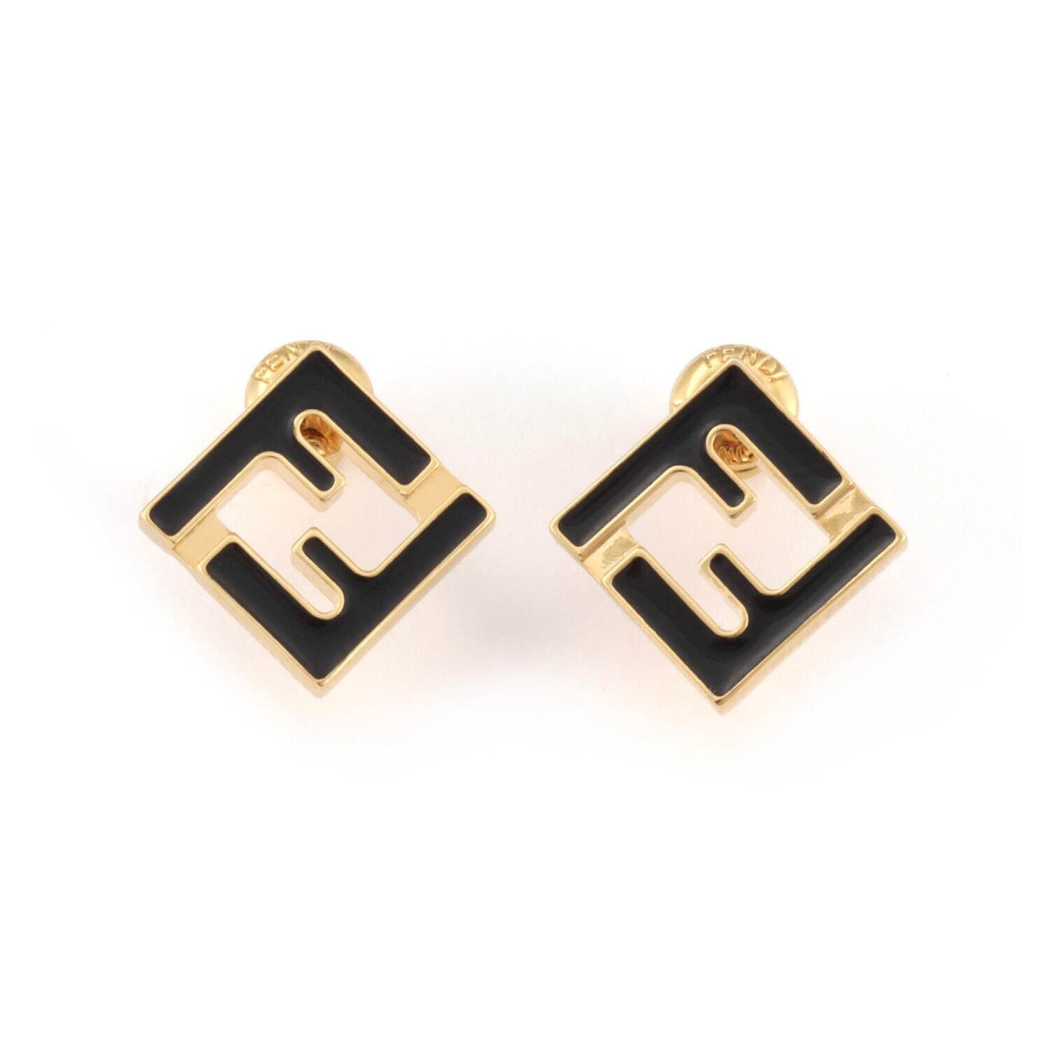 フェンディ「FF」ロゴを再解釈したジュエリー、ブラックエナメル