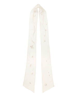 マメ クロゴウチ“繊細な花柄刺繍”シアースカーフ、ドーバー銀座＆直営