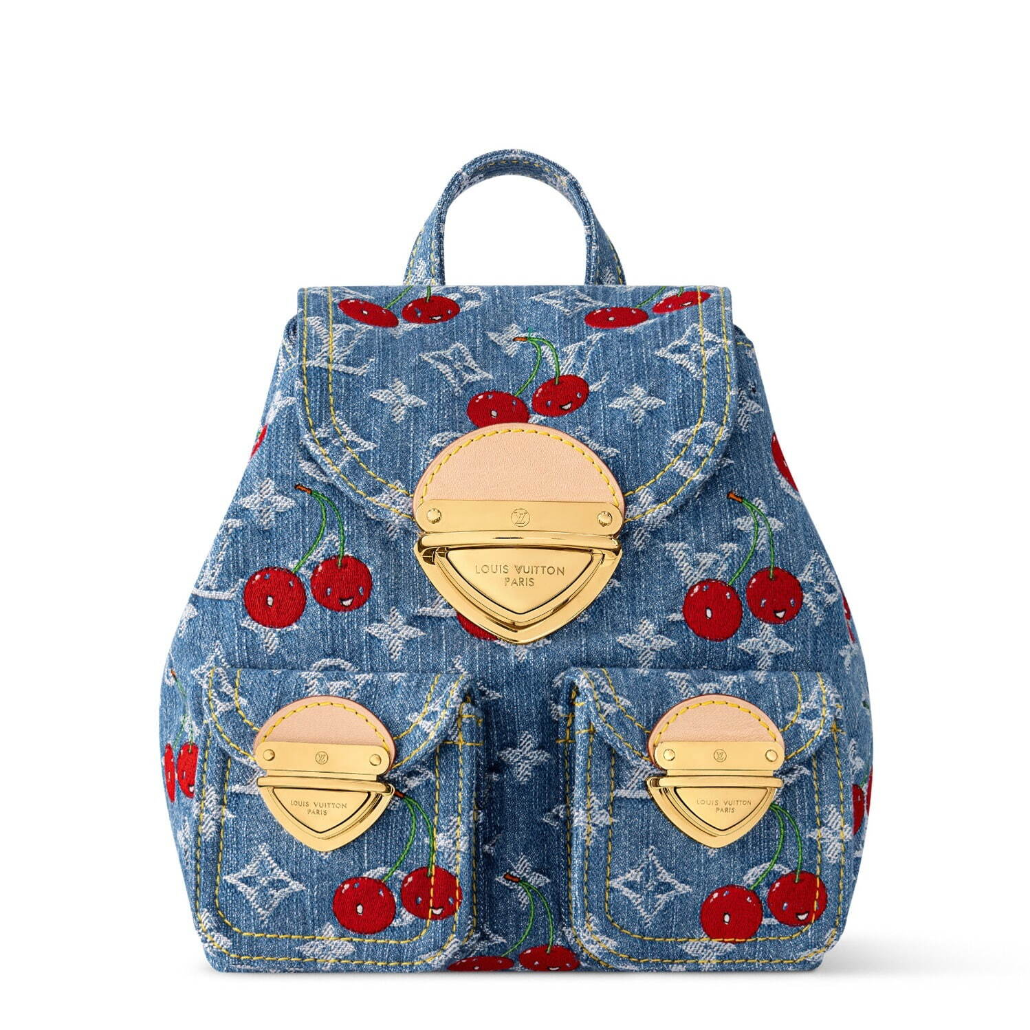 ルイ・ヴィトン × 村上隆、真っ赤なチェリー刺繍のデニム・モノグラム