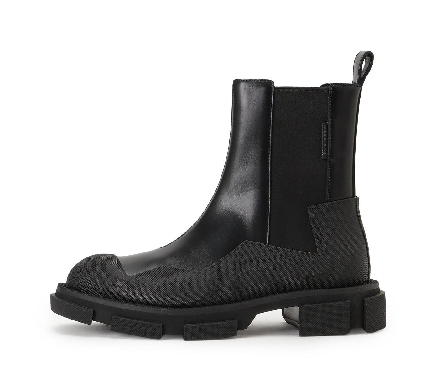 Y's×ボースの“ギザギザ模様”サイドゴアブーツ、ラバーコーティングと