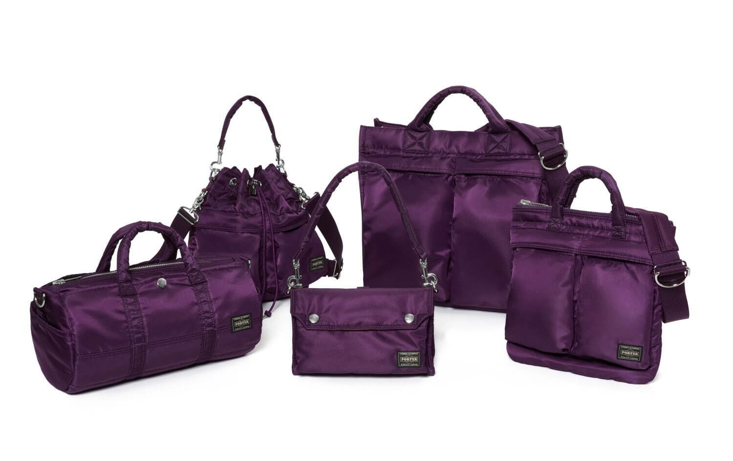 ポーター“深みパープル”カラーのナイロンバッグ「ピオーネ