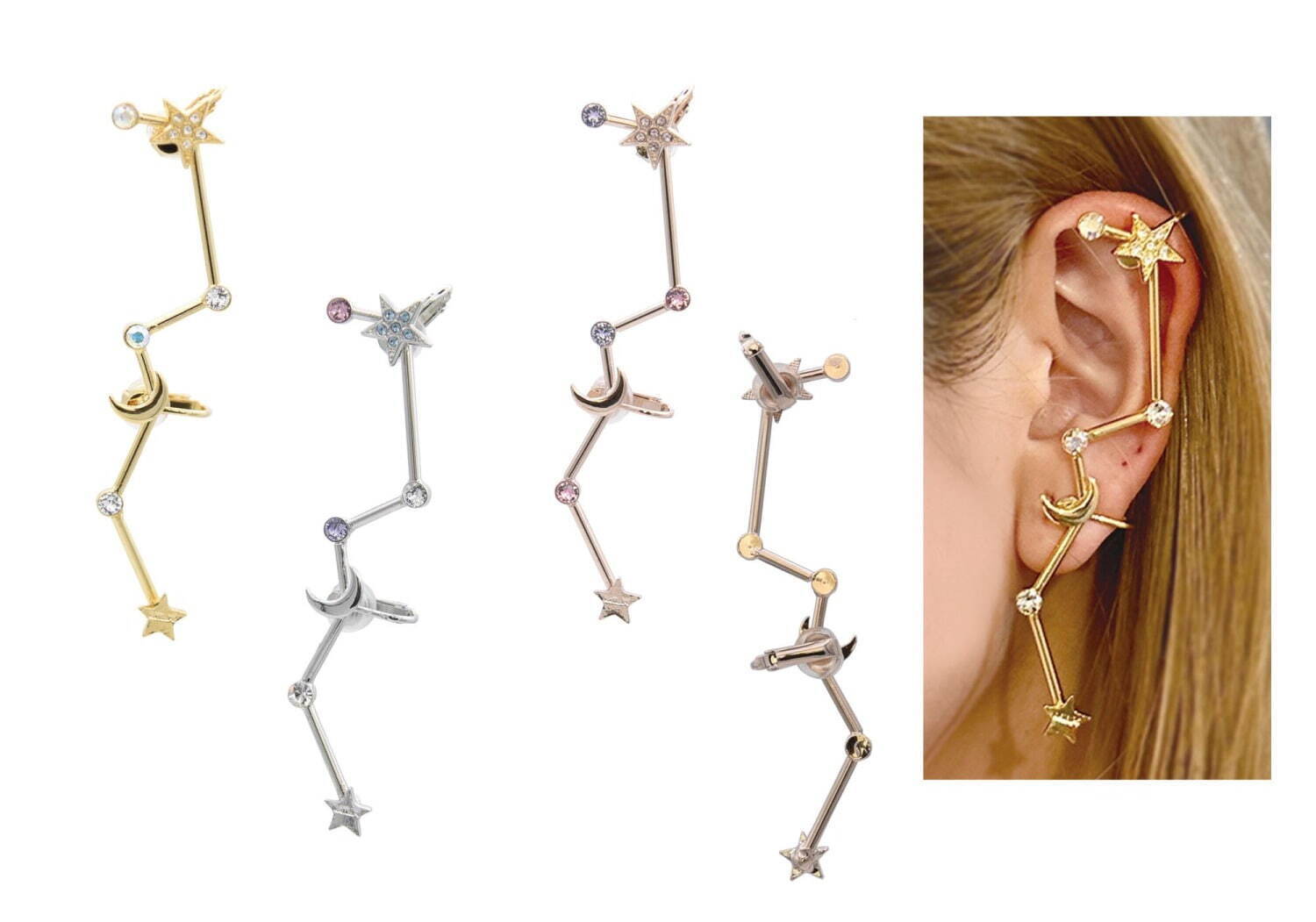 ミルク「星座」アクセサリー、ラインストーン煌めくリバーシブル