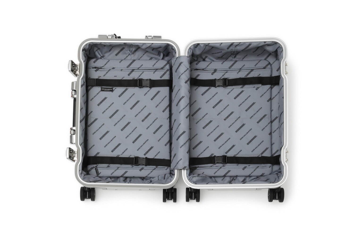ネイバーフッド×ゼロハリバートンのアルミ製スーツケース、大胆な
