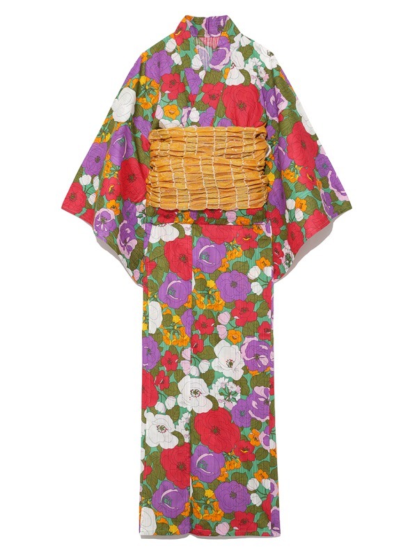 リリー ブラウンから“フラワー柄”の夏浴衣、カラフル花柄でレトロ