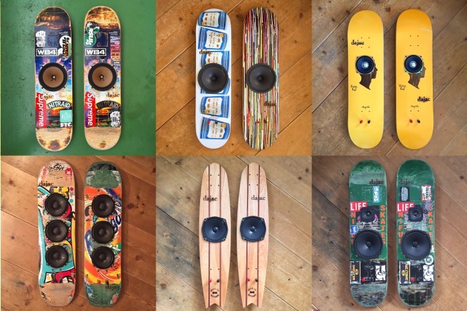 スケートボードスピーカー「ダジャック」目黒で発売、USEDデッキ