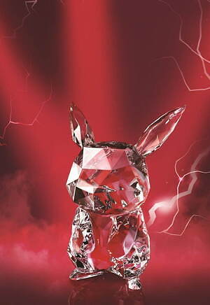 バカラ「ポケモン」ピカチュウのクリスタルガラスオブジェ、藤原ヒロシ