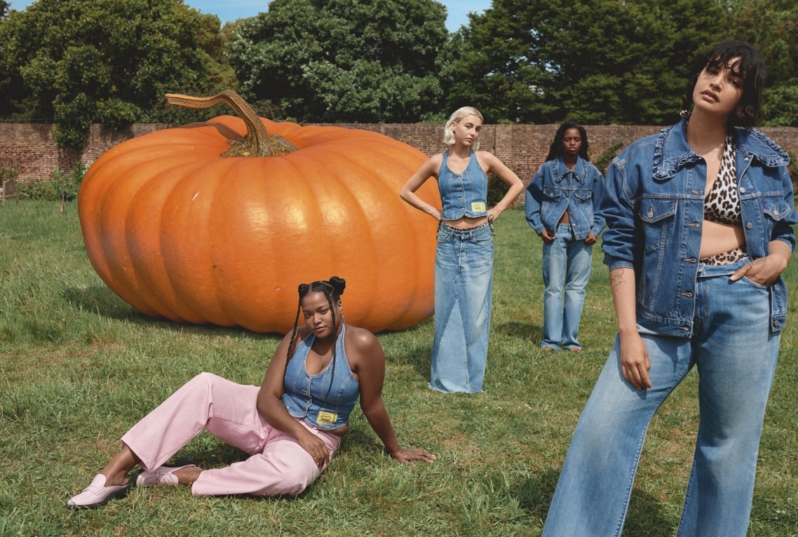 リーバイス×ガニー、“フリル襟”デニムジャケットやイエローパッチ付き