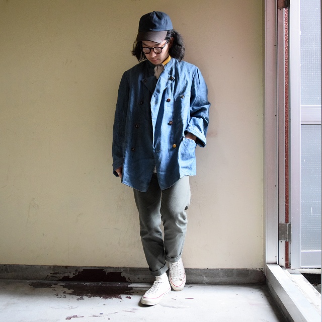 VINTAGE ドイツ製ダブルブレストリネンジャケット ミュンヘンALPSPITZ