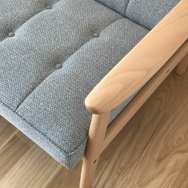 カリモク60 Kチェア1シーターミストグレー（ピュアビーチ色塗装