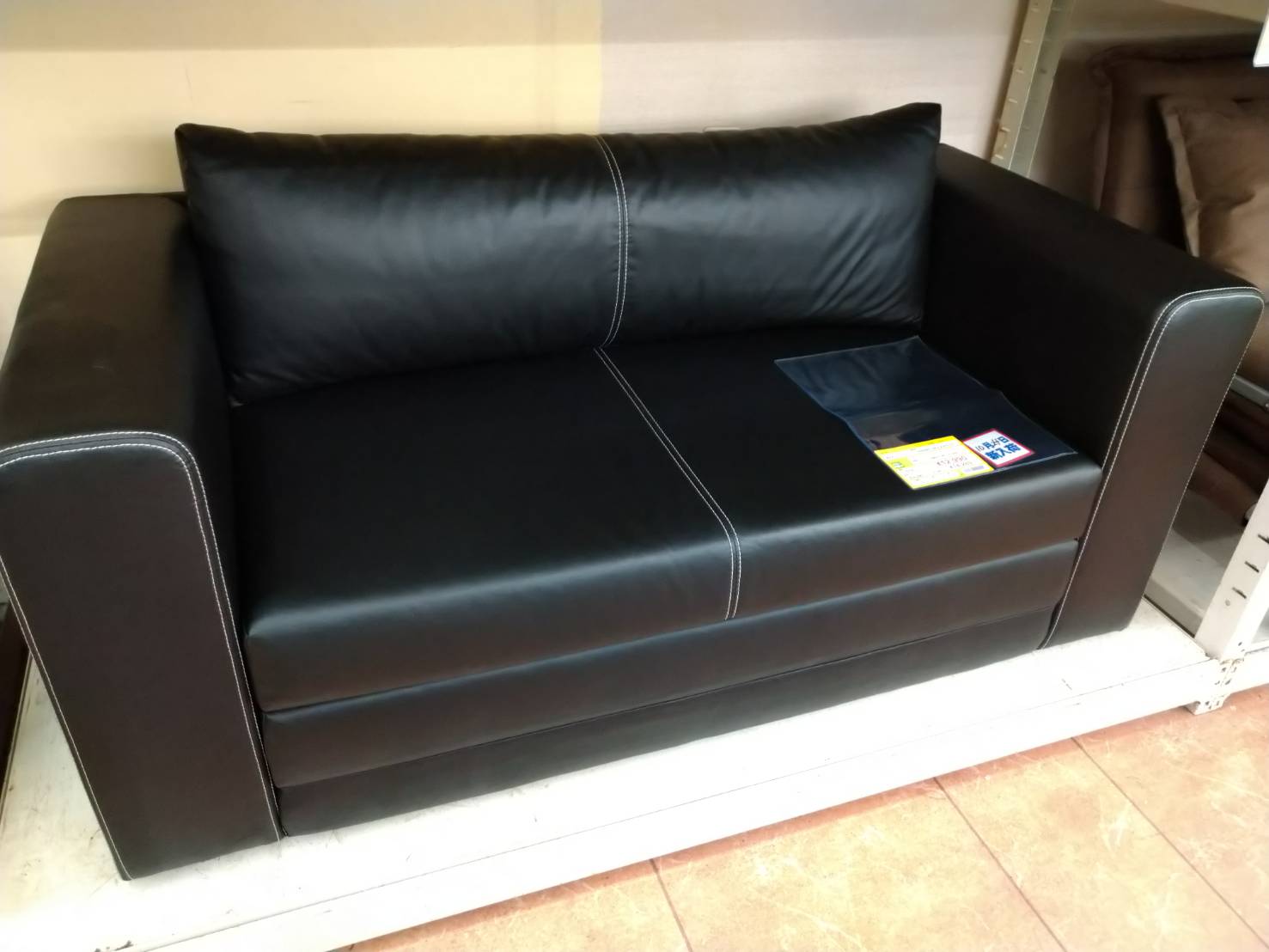 IKEA イケア ASKEBY アスケビー 2人掛けソファベッド レザー調