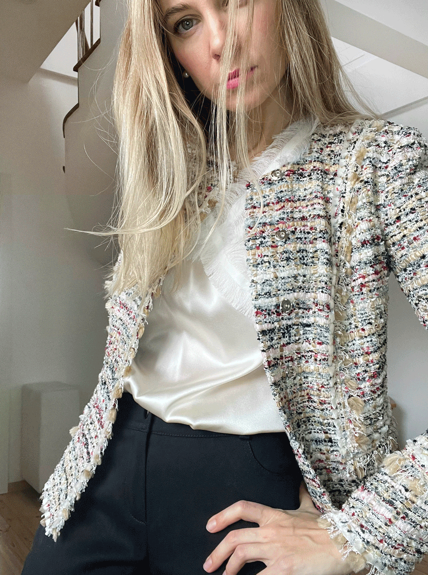 Fringed tweed jacket | FG atelier