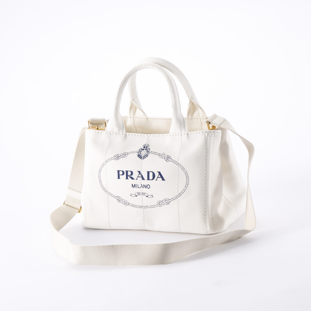 プラダ PRADA トートバッグ レディース CANAPAロゴトートSD付/BIANCO