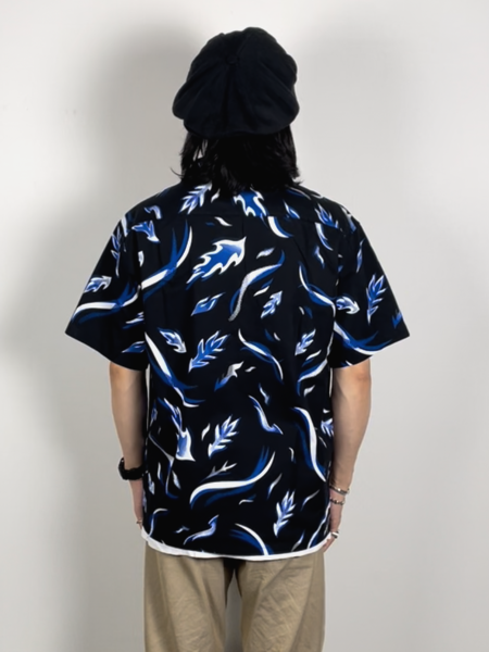 CHALLENGER / S/S FIRE LEAF SHIRT -Black-