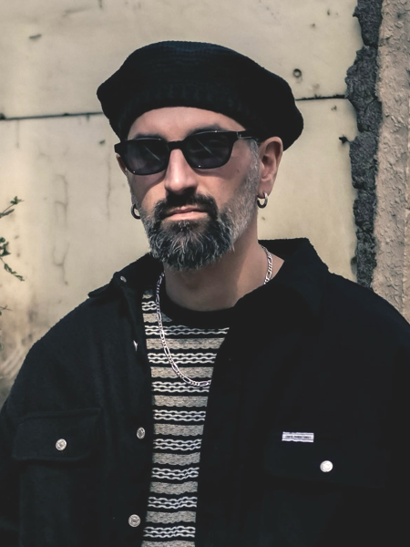 COOTIE PRODUCTIONS / Crochet Knit Beret -Black-