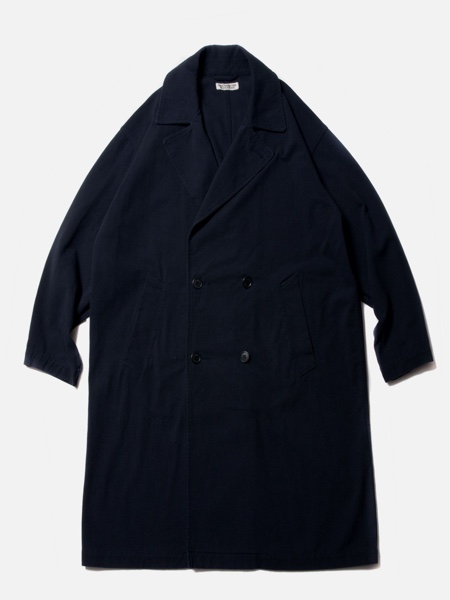 COOTIE / Hard Twist Yarn Double Breast Coat -Navy-