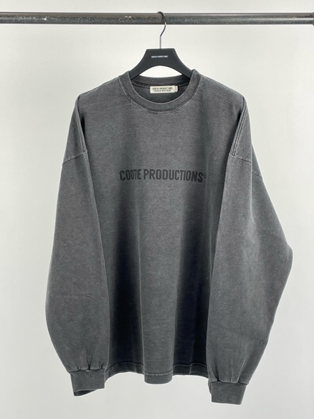 COOTIE / Pigment Dyed L/S Tee -Black-