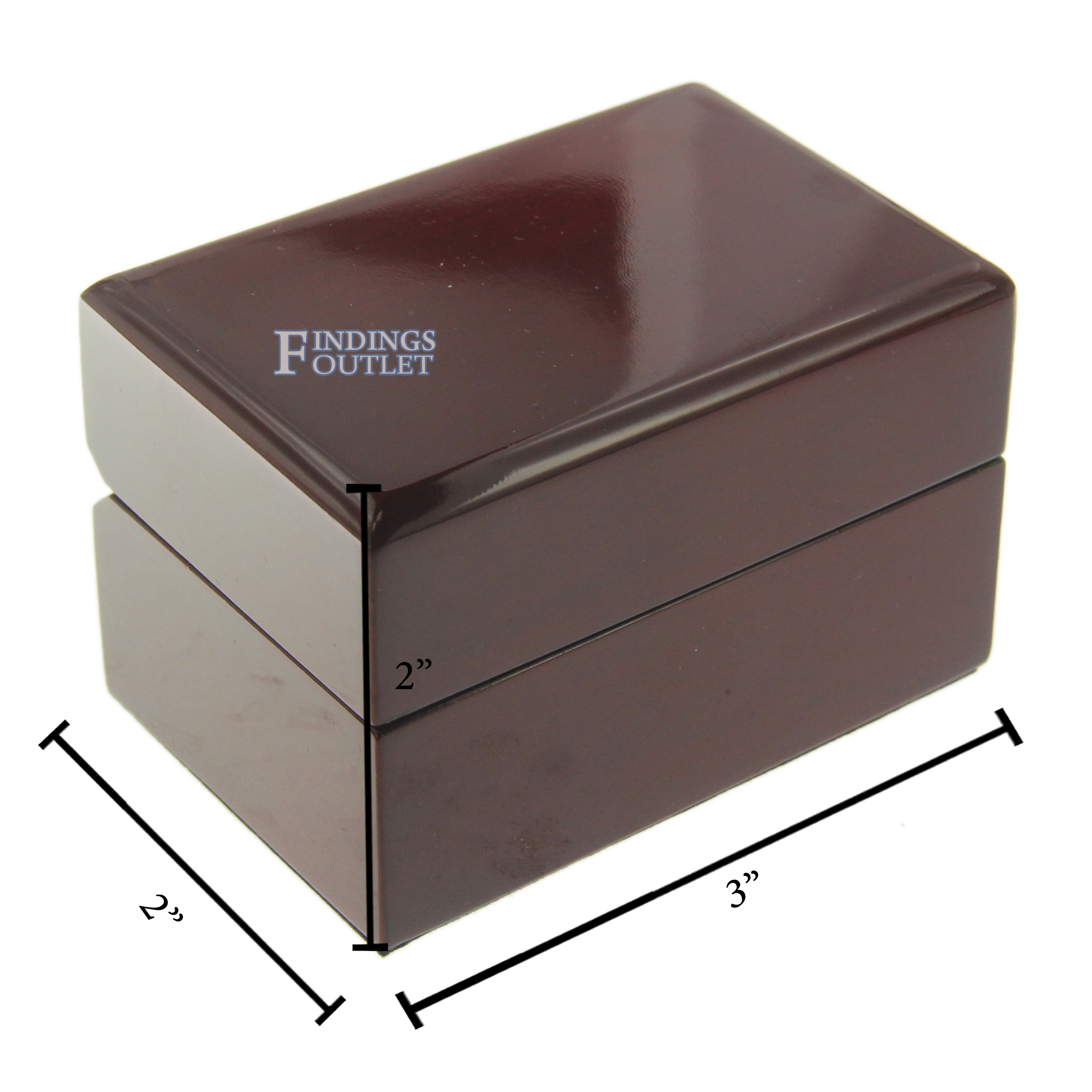 Cherry Rosewood Wooden Double Ring Box Display Jewelry Gift Box
