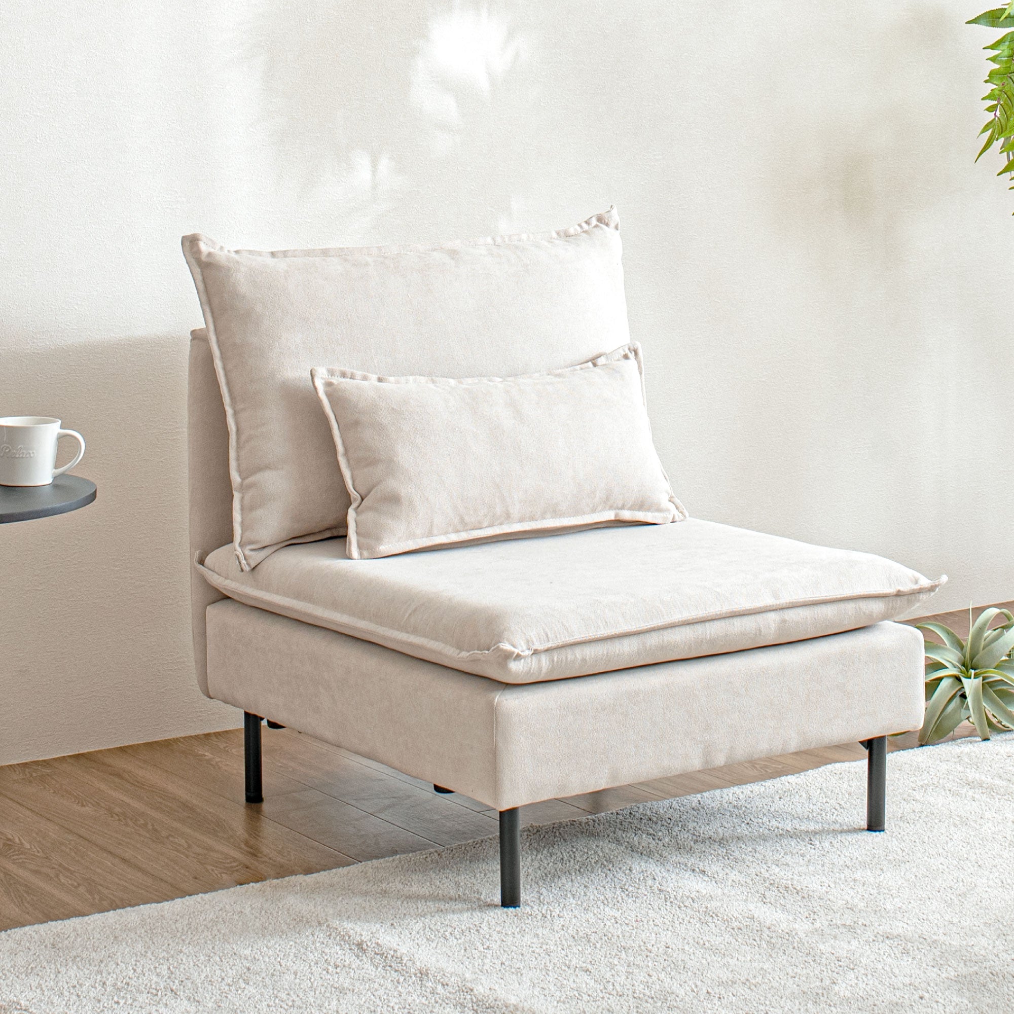 FINE KAGU】Soroi オットマン(リップルベージュ) あす着] 幅237cm 3人