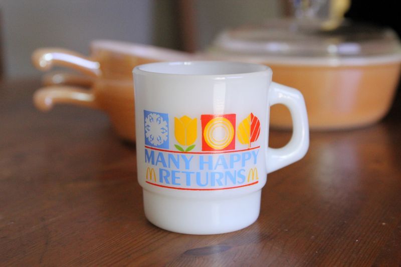 Fire-King プリントマグMcDonalds HAPPY RETURNS アドマグ - FireKing