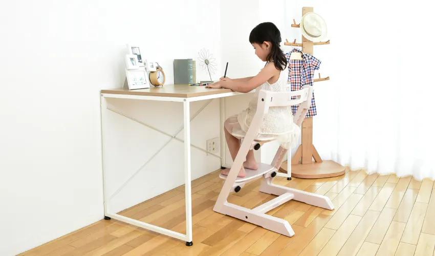 高さ調整キッズチェア こども ハイチェア 足置き付き ダイニング 学習