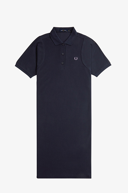 Crepe Pique Polo Shirt Dress(8 608：NAVY): | FRED PERRY JAPAN