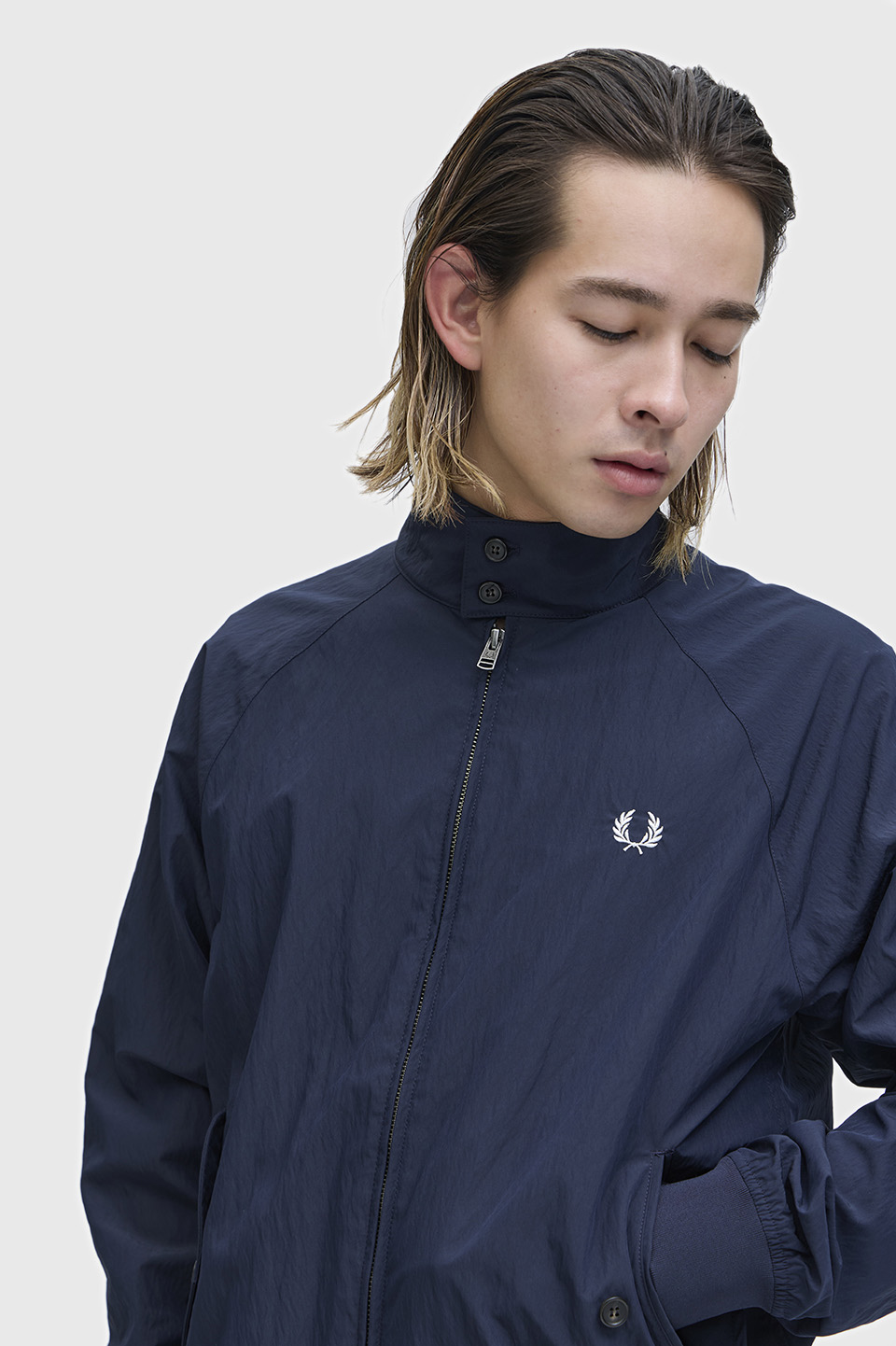Crinkle Harrington Jacket(S 608：NAVY): | FRED PERRY JAPAN