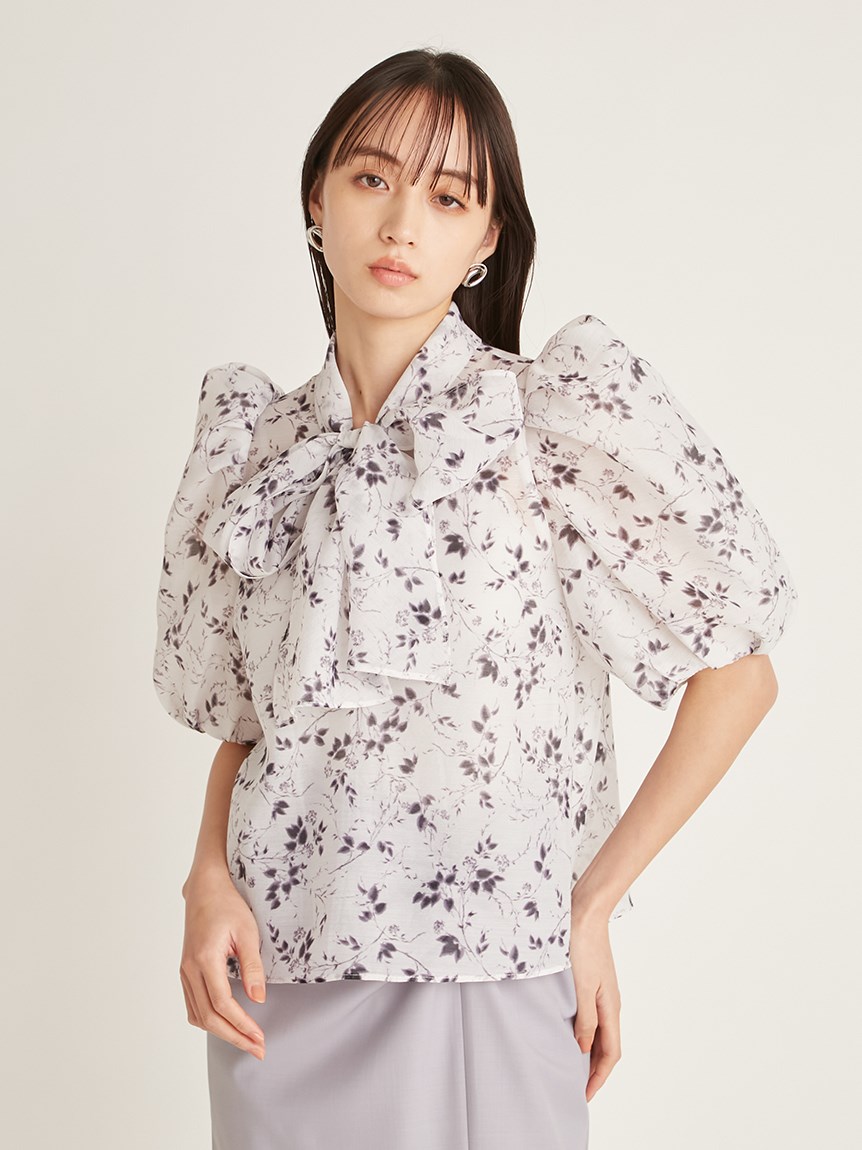 Fubail / ボウタイパフスリーブブラウス