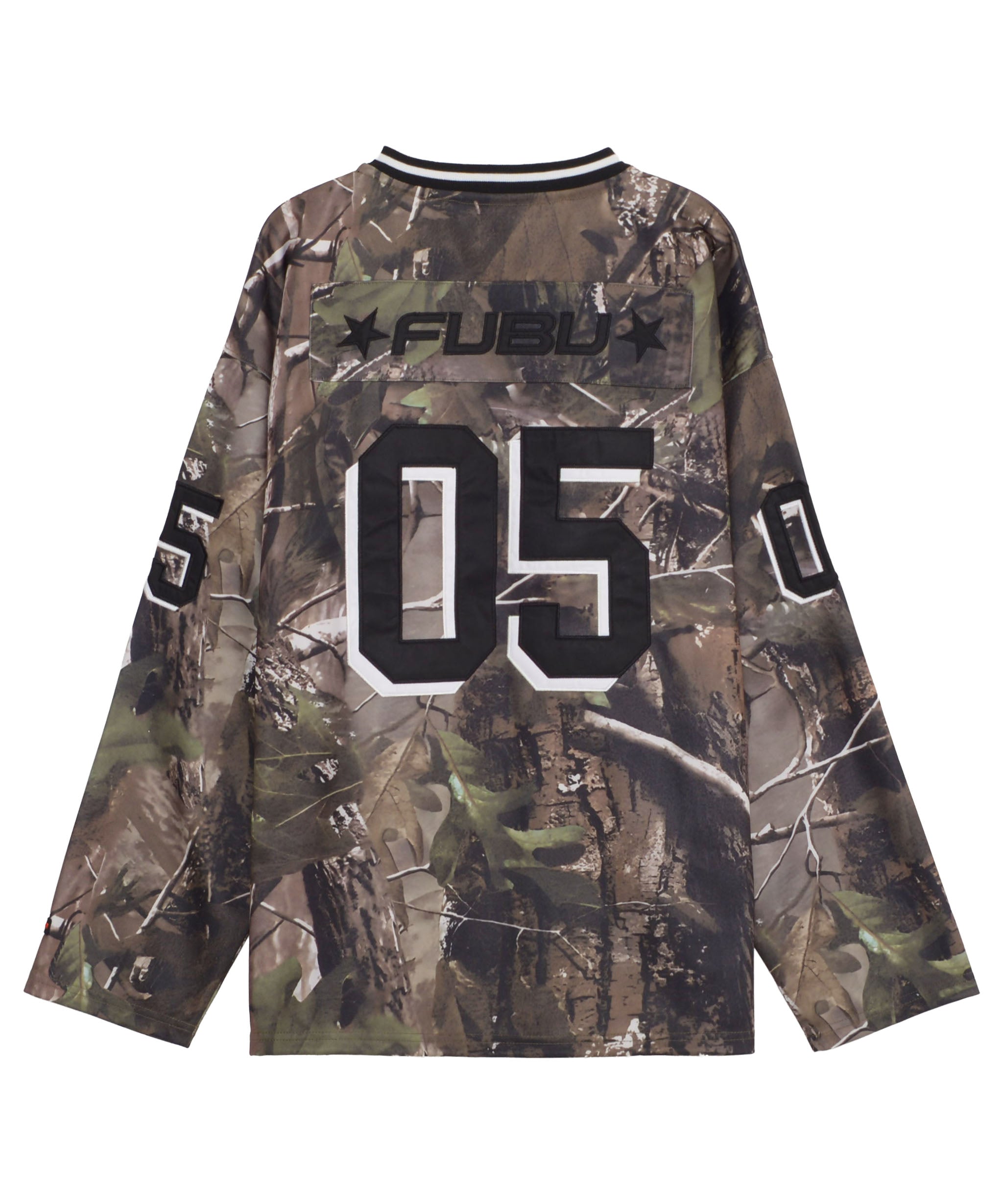 FUBU フブ ロゴ ナンバー ワッペン Vネック ホッケーシャツ ゲーム