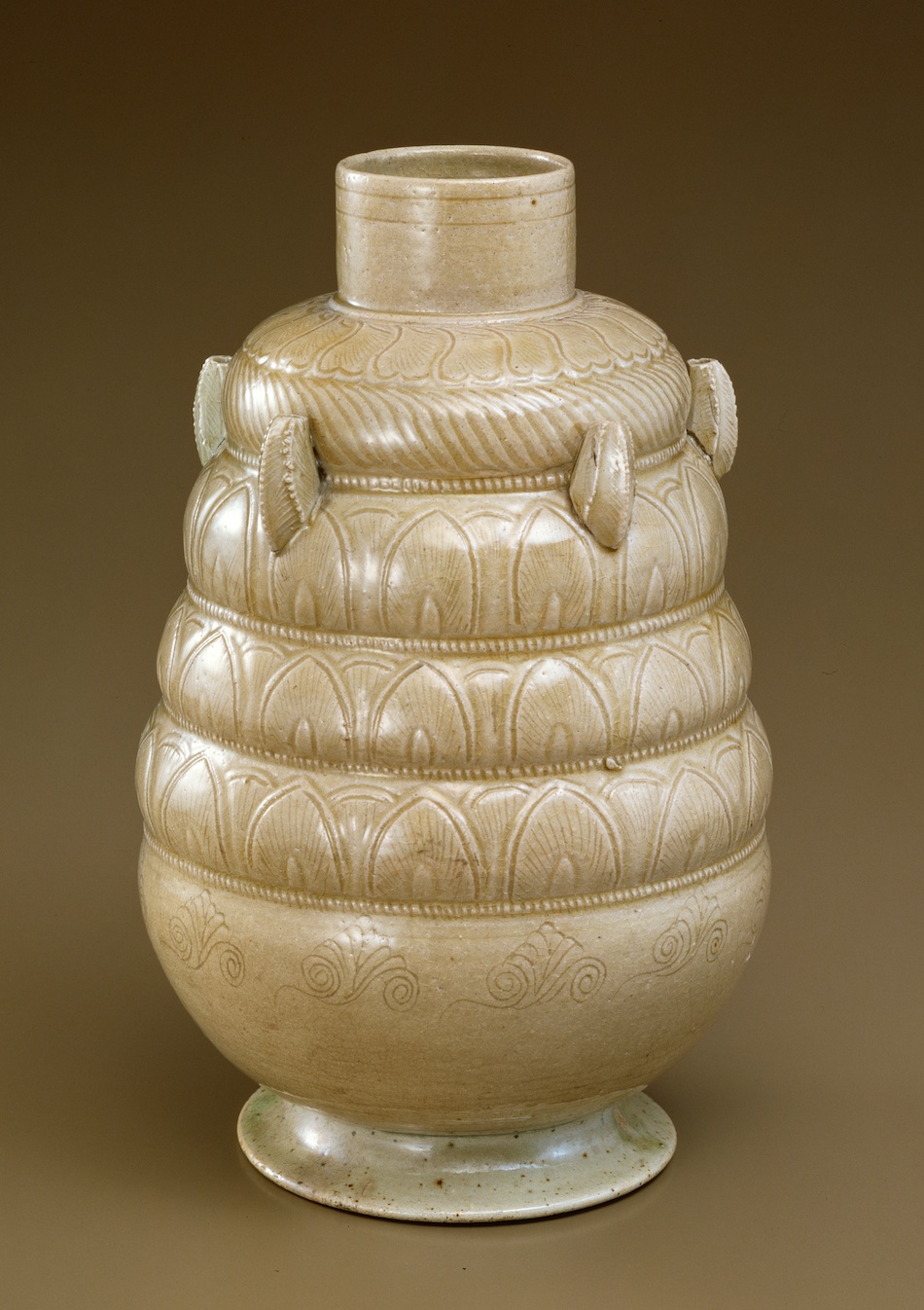 明治〜大正期 幻の窯 蔵春亭久富製磁所 染錦鶴亀文大鉢 超絶細密絵付