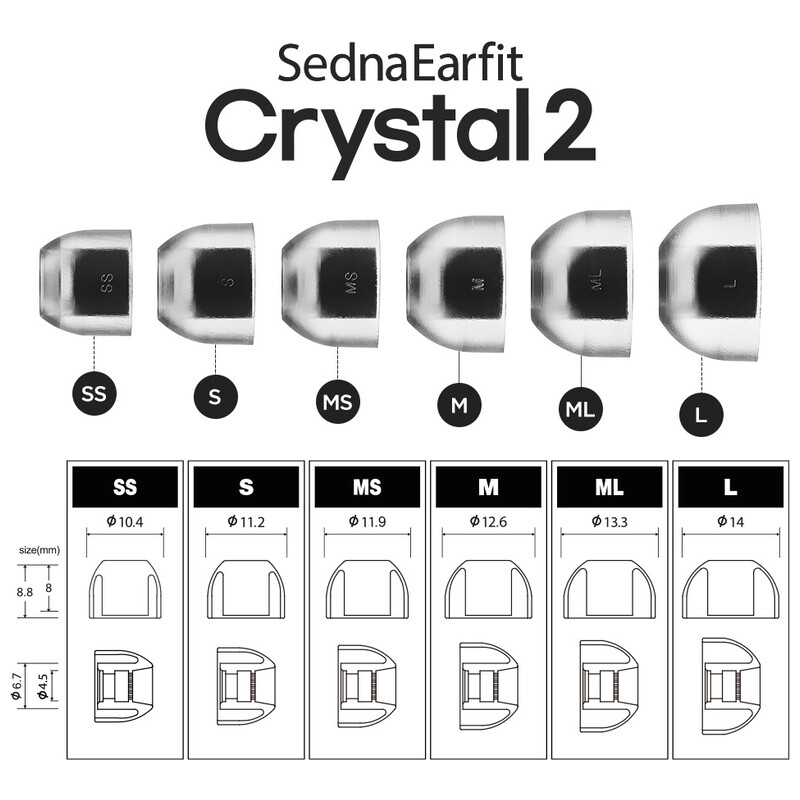 AZLA SednaEarfit Crystal 2 Standard イヤーピース M/ML/Lサイズ各1