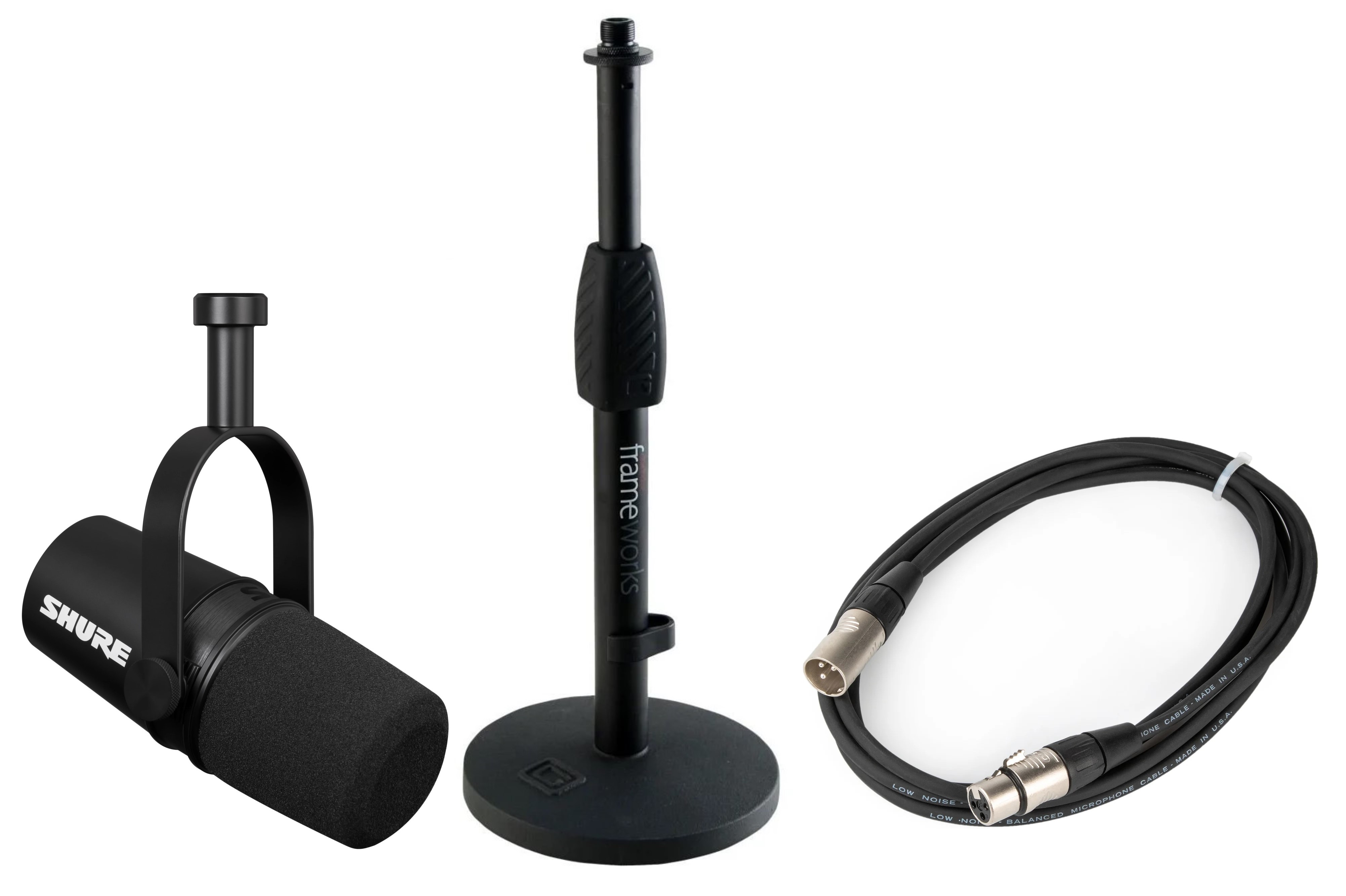 Shure MV7X Basic Bundle MV7X Mic, XLR Cable and Gator Desktop Mic