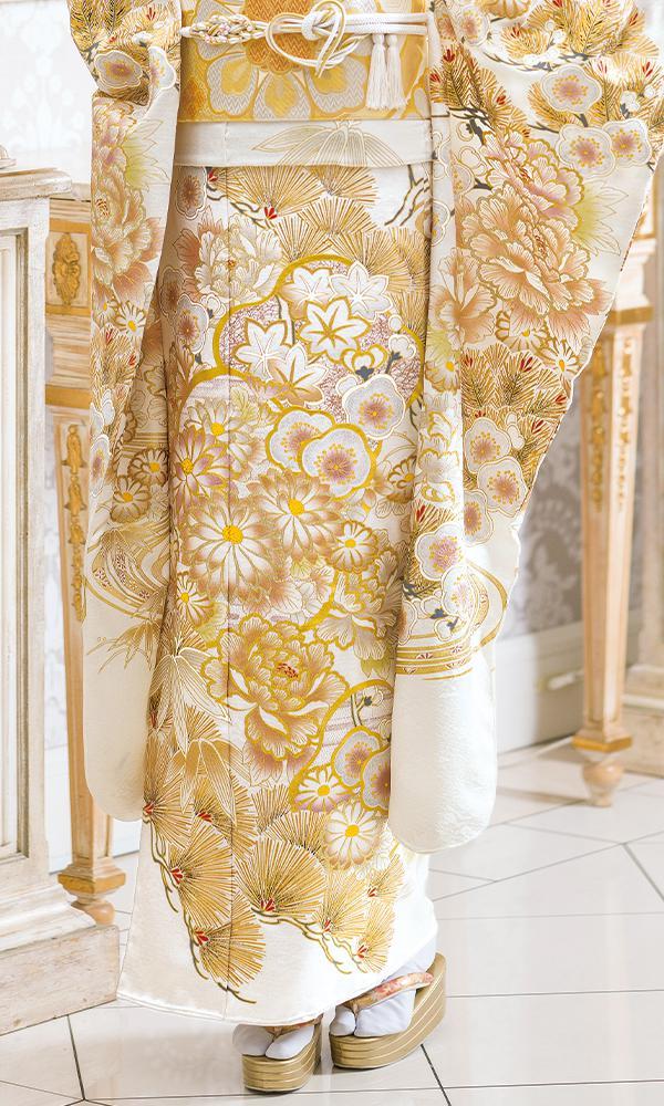 白地に金彩プリンセス｜クール&ビューティ｜【菊京屋】振袖レンタル