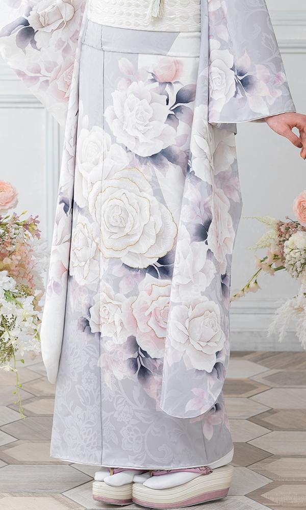 シルバーグレーと白の薔薇｜振袖大好き 【菊京屋】振袖レンタル 成人式