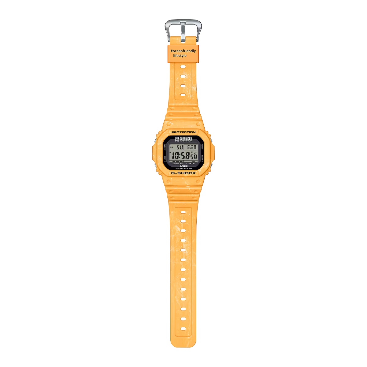 Surfrider Foundation Japan x G-Shock G-5600SFJ-9 has a yellow