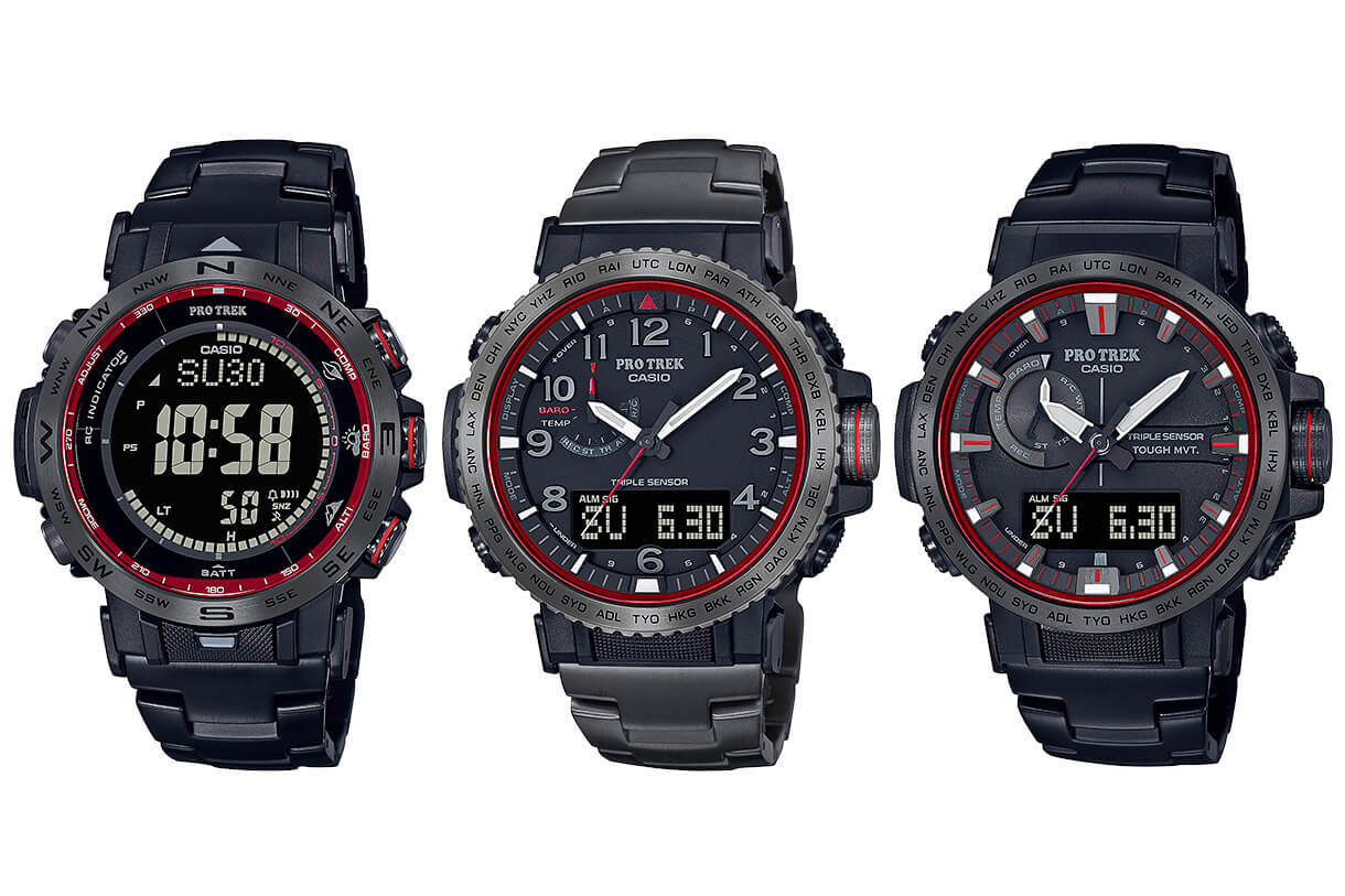 Pro Trek Firefall Series: PRW-30YT-1, PRW-50YT-1, PRW-60YT-1 with