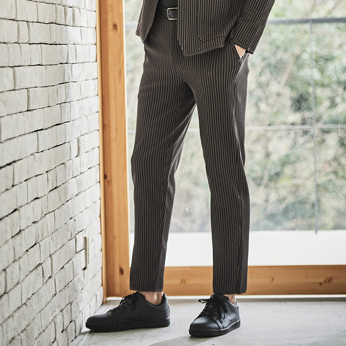 会員様限定SALE在庫限り]G-ZERO ストライプ サマーニット パンツ 軽量