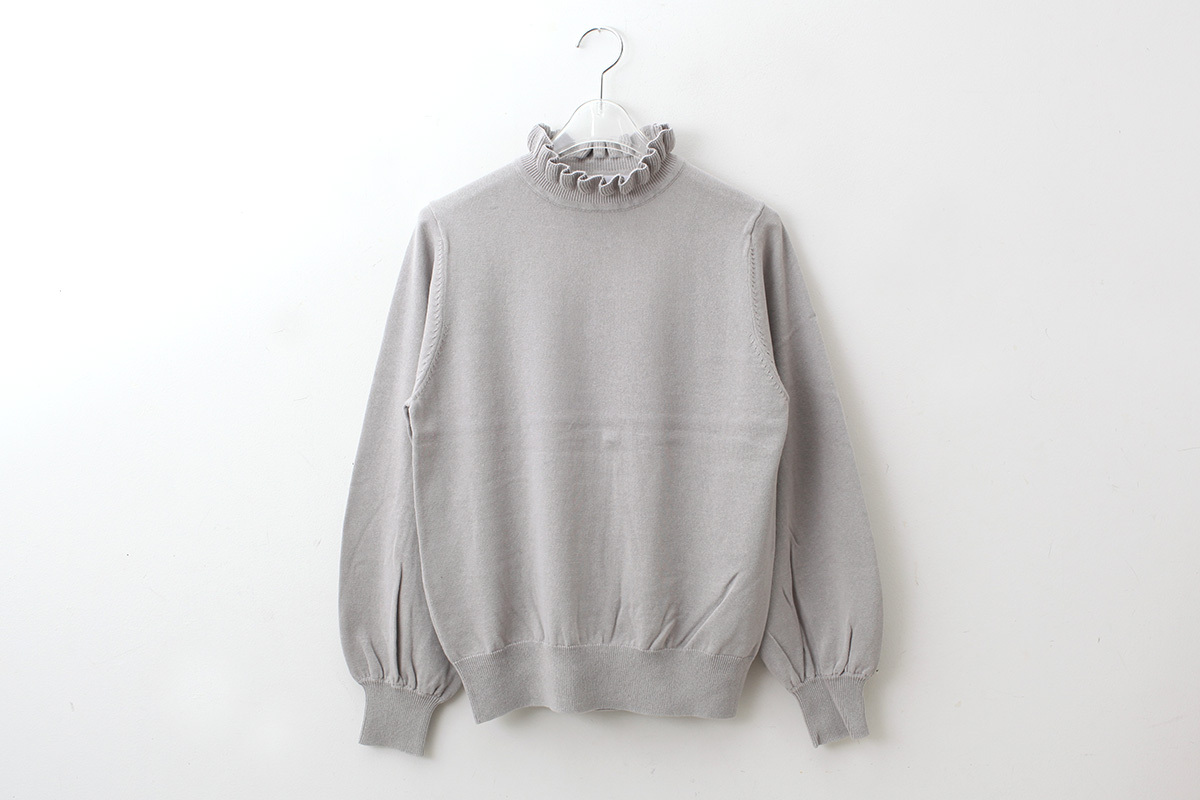 CHILD WOMAN チャイルドウーマン shop別注!! 32/2強撚綿フリル衿長袖